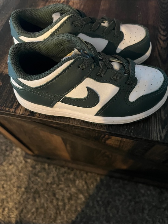 Nike Other - Nike Kids Dark Green and White Low-Top Sneakers